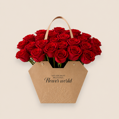 Full Red Roses Flower Bag