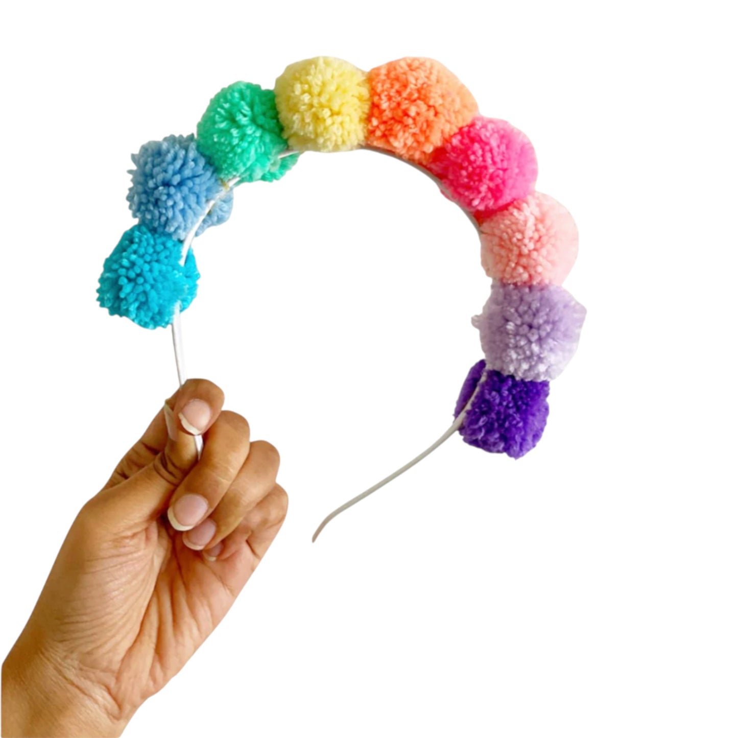 Diadema Rainbow Pompom Joy