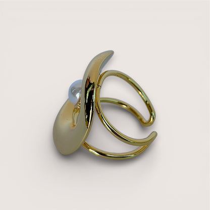 Anillo Perla Moderna